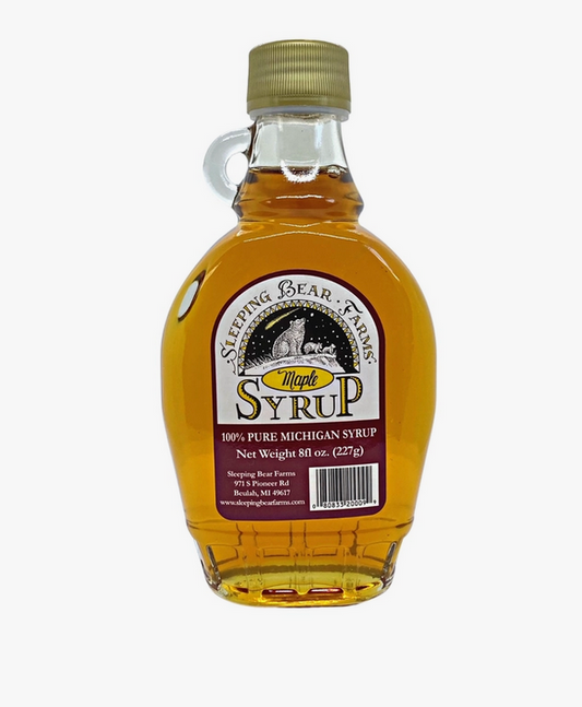 8 FL Oz. Maple Syrup in Stylish Glass Flask Jar
