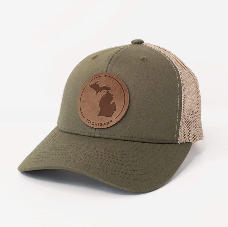 Michigan Leather Patch Hat