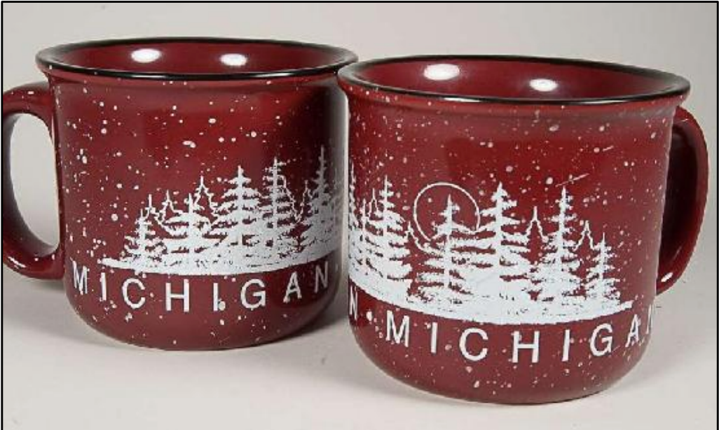 Michigan Tree Camper Mug 14 oz