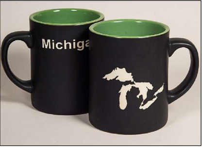 Michigan Great Lakes Outline Matte Mug
