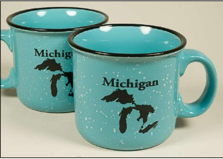 Michigan Great Lakes Outline Camper Mug