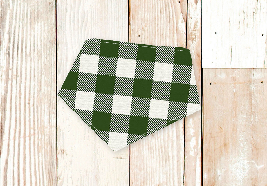 Green Buffalo Check Christmas/Autumn/Winter Dog Bandana