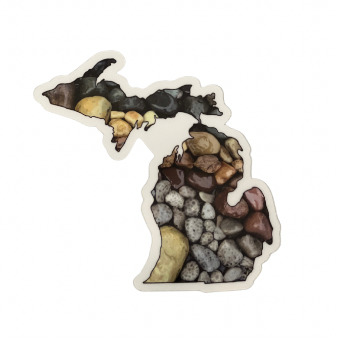 Michigan Mixed Petoskey Stones Sticker