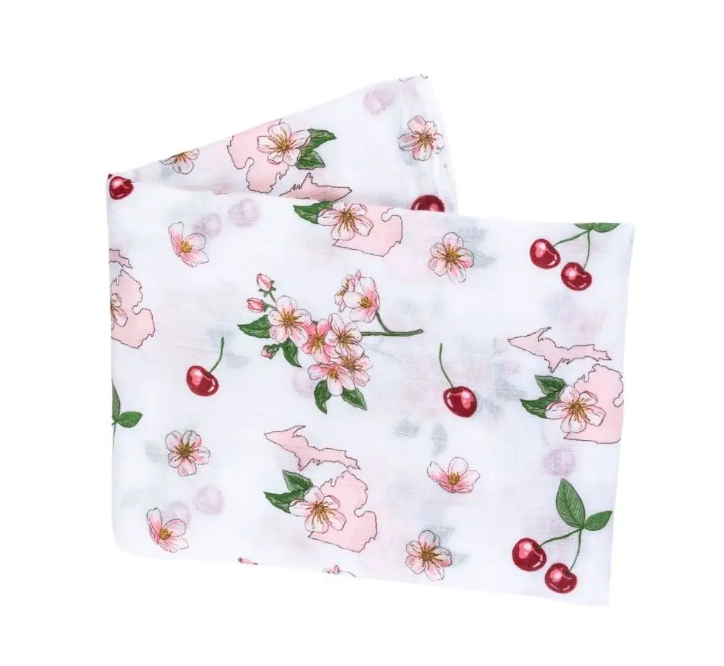 Michigan Baby Swaddle Blanket (Floral)