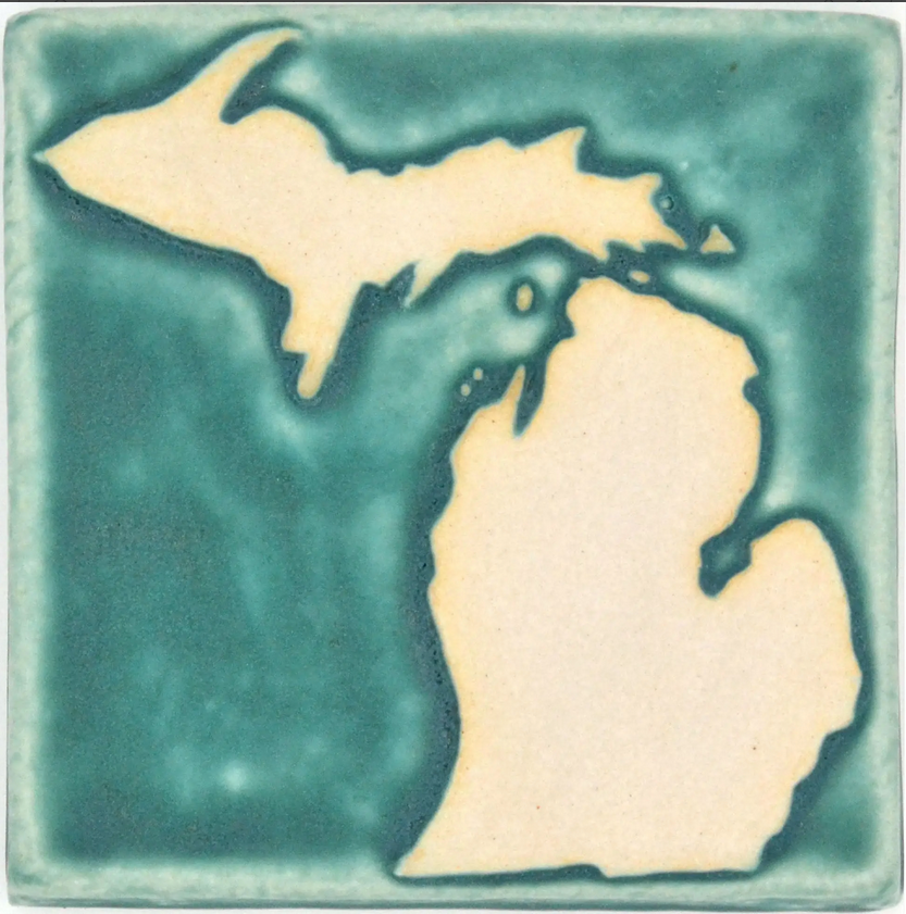 Michigan Outline Cermaic Tile 4x4