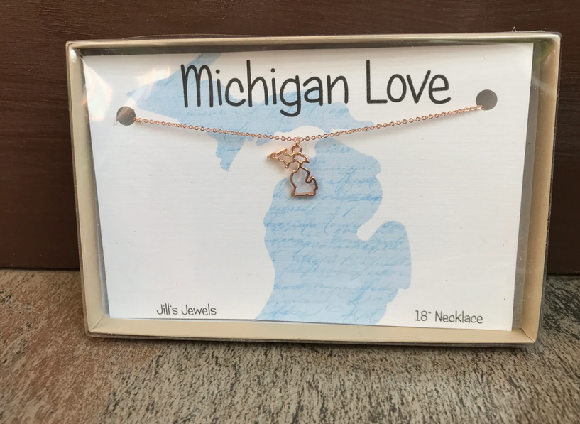 Michigan Outline Necklace