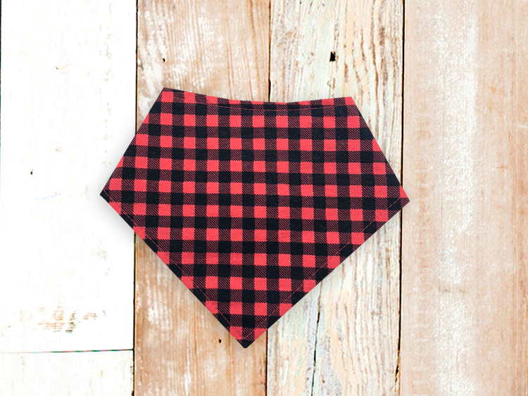 Puppy Buffalo Plaid Doggy Bandana - Asstd Sizes