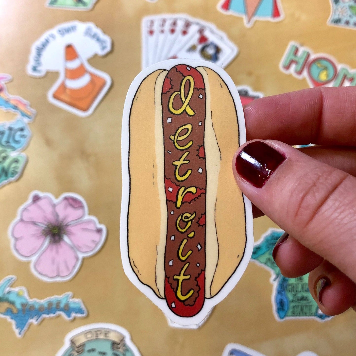 Detroit Coney Hot Dog - Michigan Water Bottle Sticker