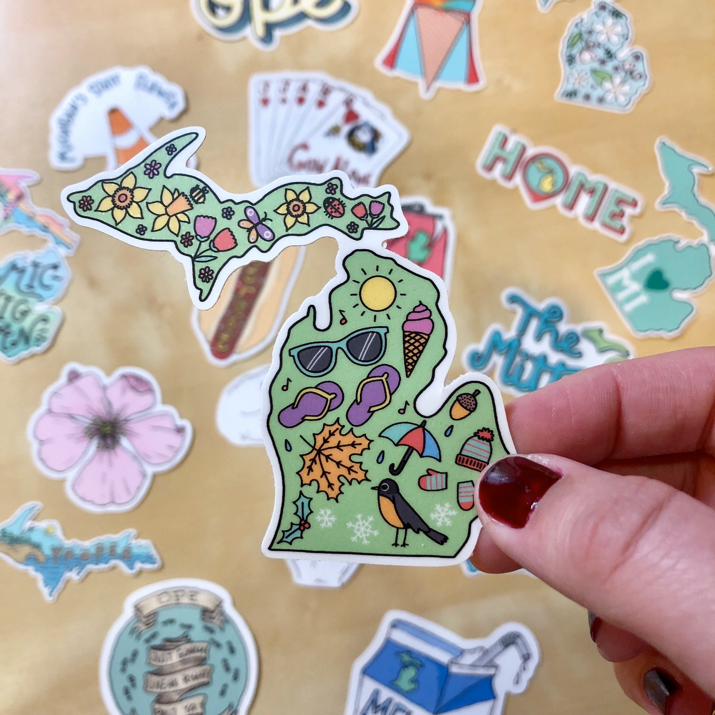 Michigan Summer Icons Sticker