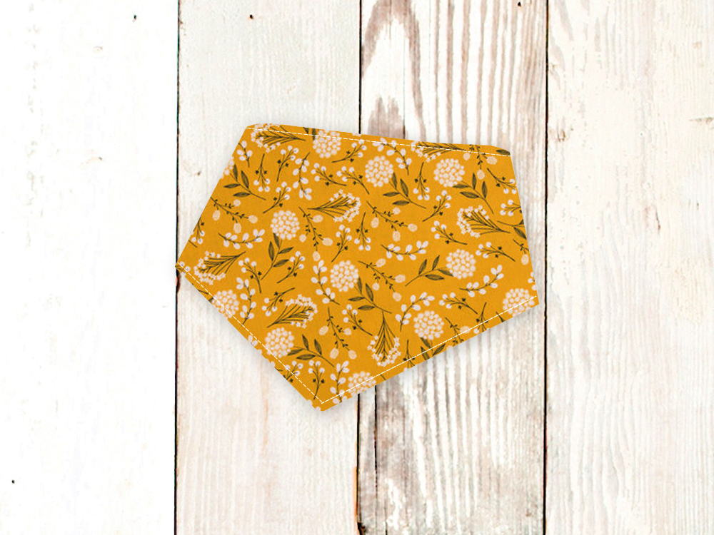Puppy Mustard Floral Doggy Bandana - Asstd Sizes