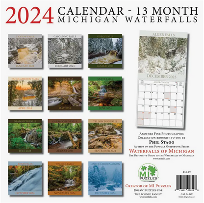 2024 Michigan Waterfalls Wall Calendar