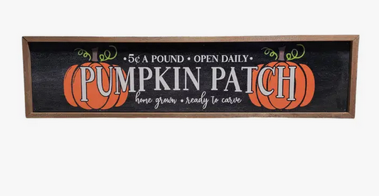 24x6 Pumpkin Patch Black - Home Décor Sign