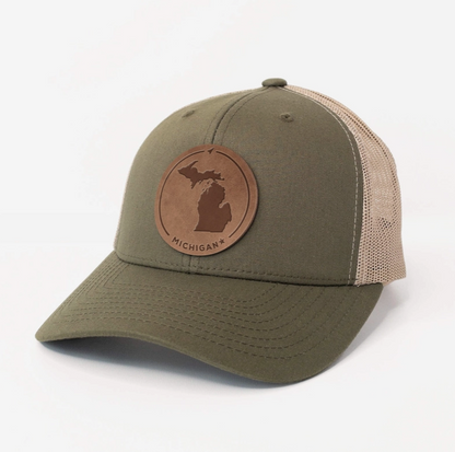 Michigan Leather Patch Hat