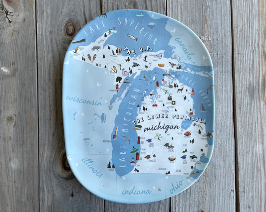 Large Michigan Icon Melamine Tray