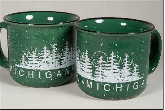 Michigan Tree Camper Mug 14 oz