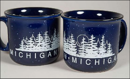 Michigan Tree Camper Mug 14 oz