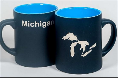 Michigan Great Lakes Outline Matte Mug