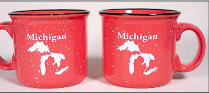 Michigan Great Lakes Outline Camper Mug