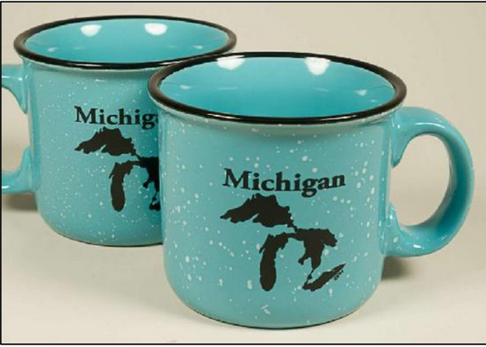 Michigan Great Lakes Outline Camper Mug