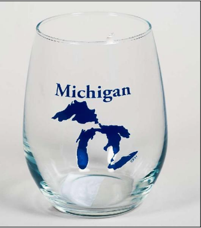 Michigan Great Lakes Wine Glass