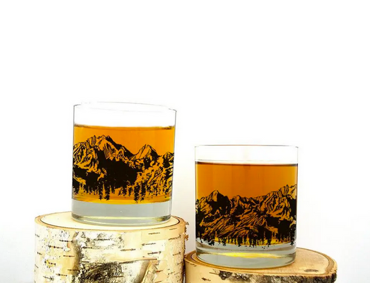 Mountain Range Whiskey Glasses