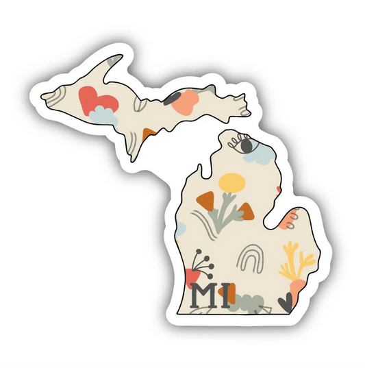 Michigan Abstract Floral Pattern Sticker