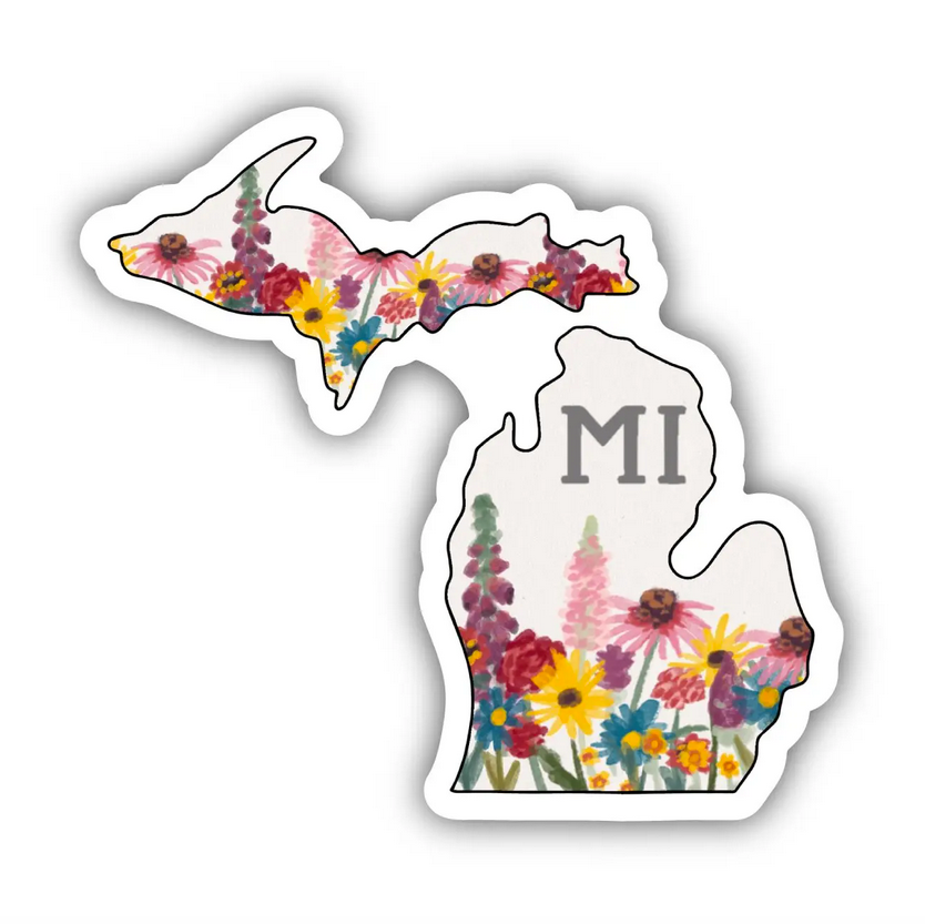 Michigan Painterly Watercolor Floral Pattern Sticker