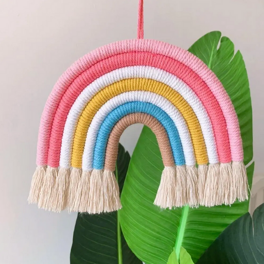 Handmade Rainbow Macrame Wall Hanging