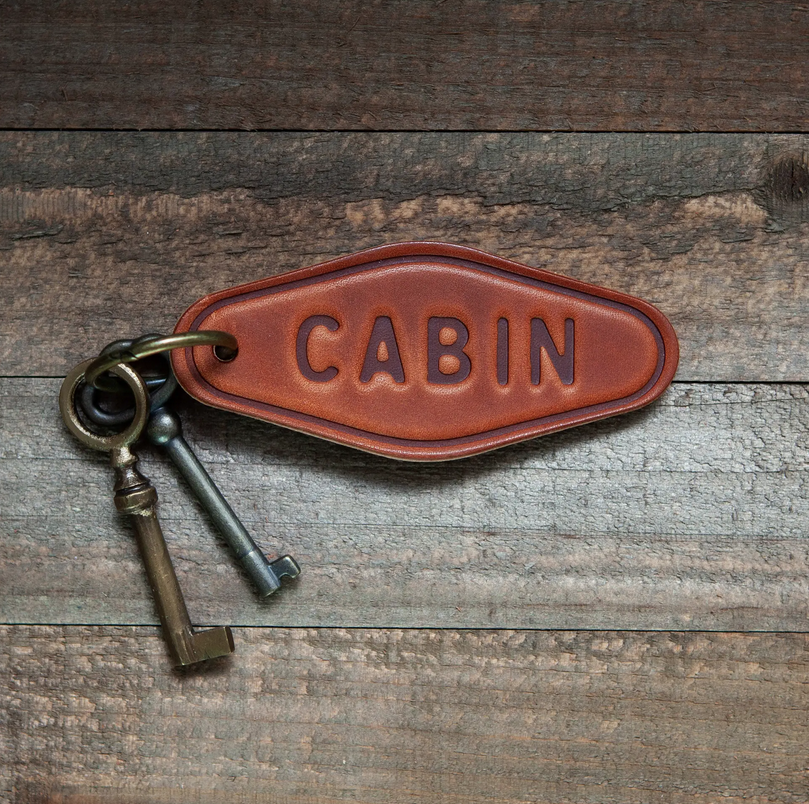 Cabin Leather Keychain Motel Style