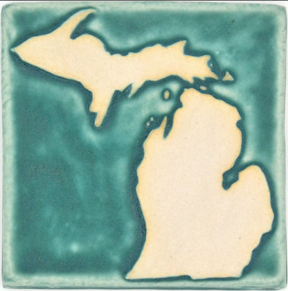 Michigan Outline Cermaic Tile 4x4