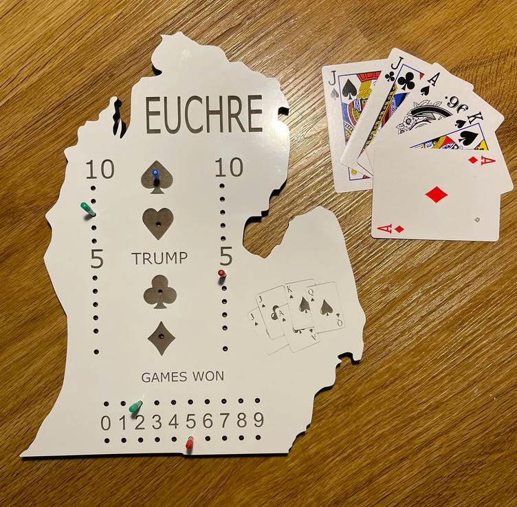 Michigan Shaped Euchre Game Board