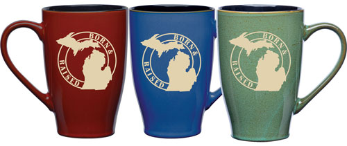 Michigan Born & Raised Ceramic Coffee Mug - Great Lakes Gift Co.