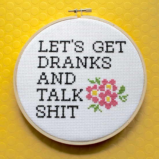 Let’s Get Dranks Cross Stitch Kit