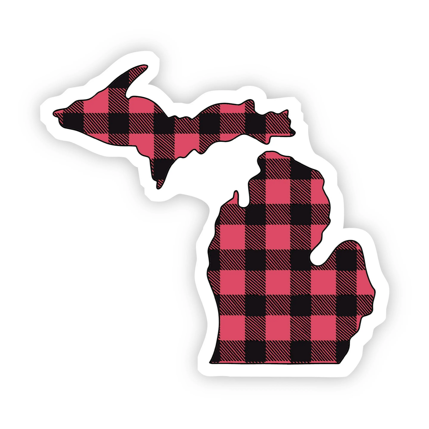 Michigan Flannel Buffalo Plaid Sticker