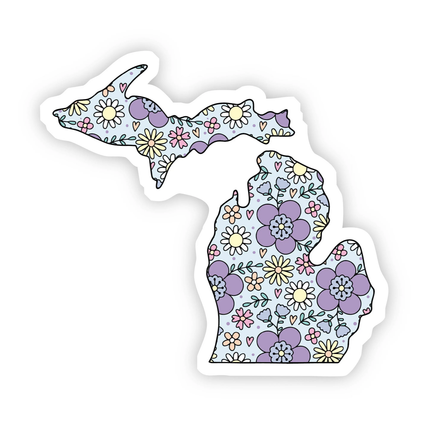 Michigan Floral Sticker