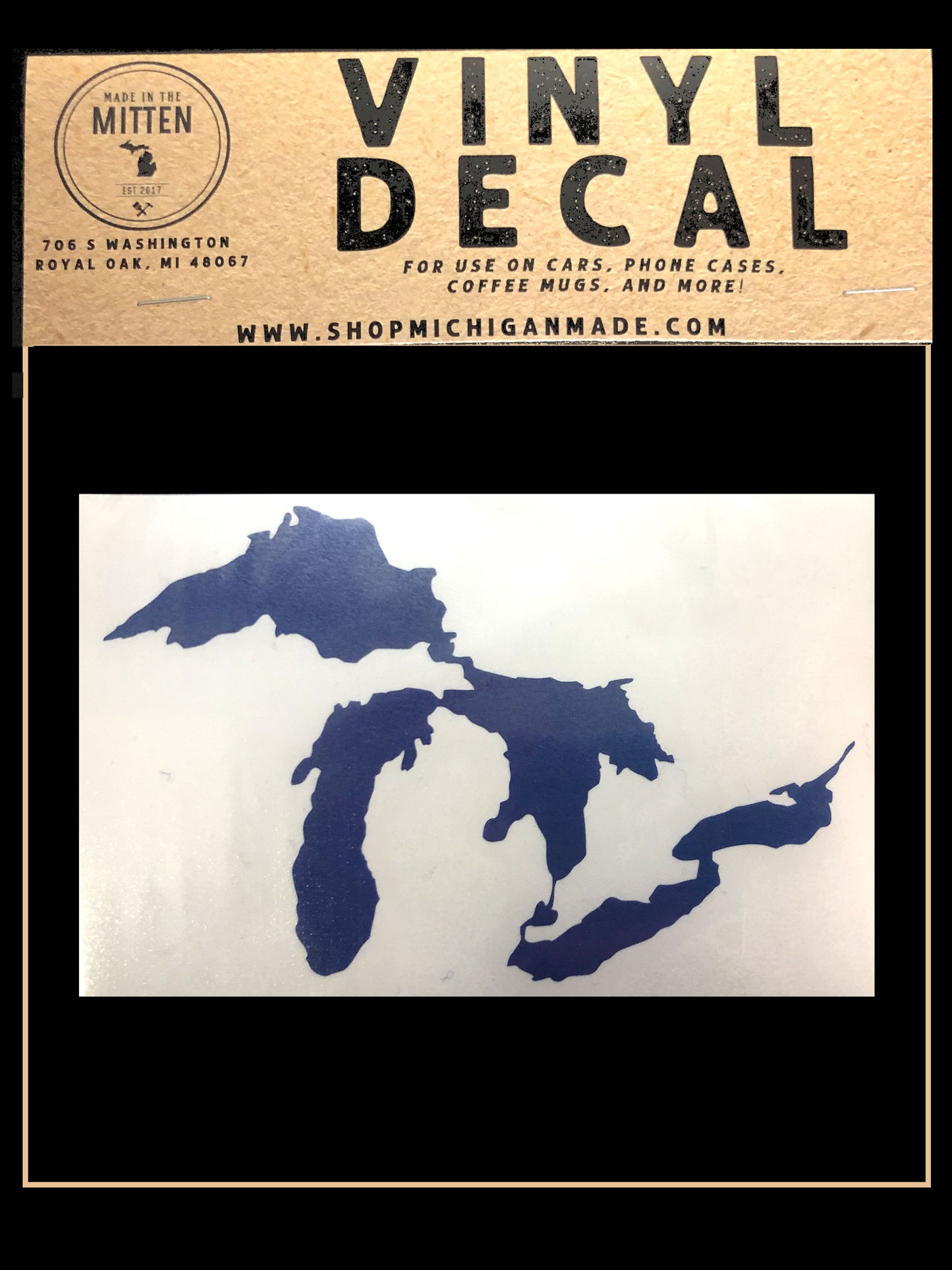 Michigan Lakes Outline Car Decal Sticker Asstd Colors
