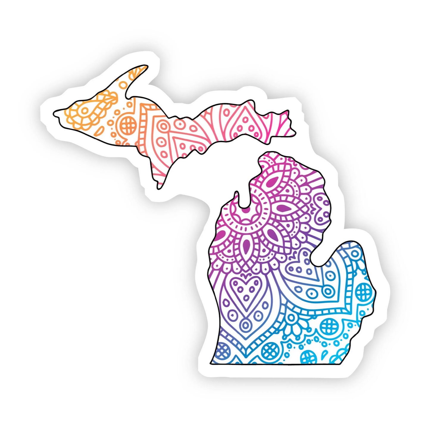 Michigan Mandala Pattern Sticker