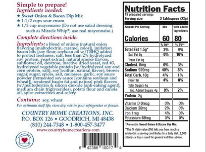 Sweet Onion & Bacon Dip Mix